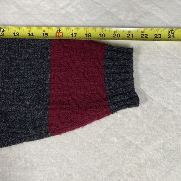 Vtg 90's Gant Merino Wool Sweater Multi-Color Block Knit Crew Neck Men's Sz Lg - Picture 7 of 8